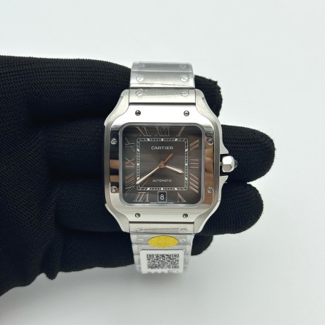 AF공장 까르띠에 산토스 라지 그레이다이얼 브레이슬릿 Santos de Cartier 40mm SS AF 1:1 Best Edition Gray Dial on SS SmartLinks Bracelet MIYOTA 9015