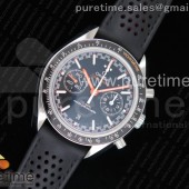 OM공장 오메가 스피드마스터 레이싱마스터 스틸 블랙다이얼 오렌지핸즈 가죽스트랩 Racing Master Chronometer Black Dial Orange Hand on Black Leather Strap A9300