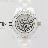 HT공장 샤넬 J12 화이트세라믹 넘버다이얼 33mm 여성용 세라믹브레이슬릿 솔리드백 J12 33mm White Korea Ceramic EAST Factory 1:1 Best Edition White Numbers Dial on Bracelet Swiss Quartz KOR EAST공장