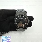 R8공장 오데마피게 로얄오크 투어빌론 PVD 블랙다이얼 브레이슬릿 Royal Oak PVD Tourbillon Black Sunburst Tapisserie Dial on PVD Bracelet