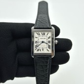 AF공장 까르띠에 탱크솔로 31mm 스틸 화이트다이얼 악어가죽스트랩 Tank Solo 31mm SS White Dial on Black Croco Strap A2892