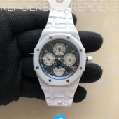 APS공장 오데마피게 로얄오크 퍼페츄얼캘린더 풀화이트세라믹 블루다이얼 브레이슬릿 Royal Oak Perpetual Calendar 26579CB White Ceramic APSF Best Edition on White Ceramic Bracelet A5134 V3