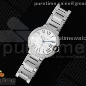 AF공장 까르띠에 발롱블루 36mm 화이트다이얼 2라인 다이아몬드베젤 브레이슬릿 Ballon Bleu 36mm AF 1:1 Best Edition White Dial 2 Line Diamonds Bezel on SS Bracelet NH05B