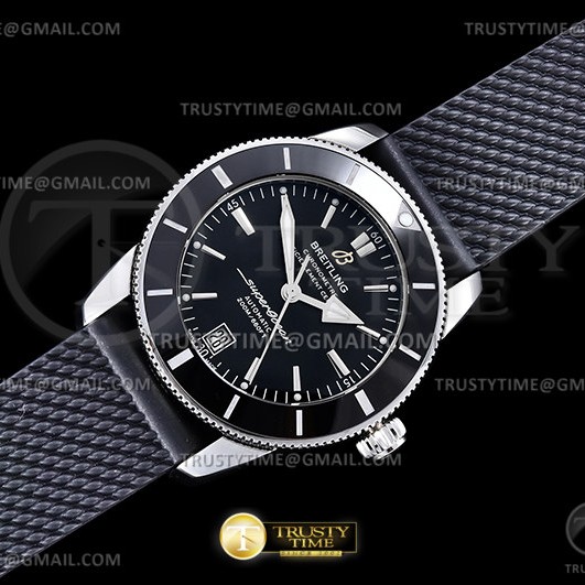 OX공장 브라이틀링 슈퍼오션 헤리티지 2 42 스틸 블랙다이얼 러버스트랩 Superocean Heritage II 42mm SS/RU Blk OXF A2824