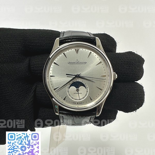 ZF공장 예거르쿨트르 마스터 울트라씬 문페이즈 스틸 화이트다이얼 Master Ultra Thin Moon 1368420 SS White Dial on Black Leather Strap V3 SA925 Super Clone