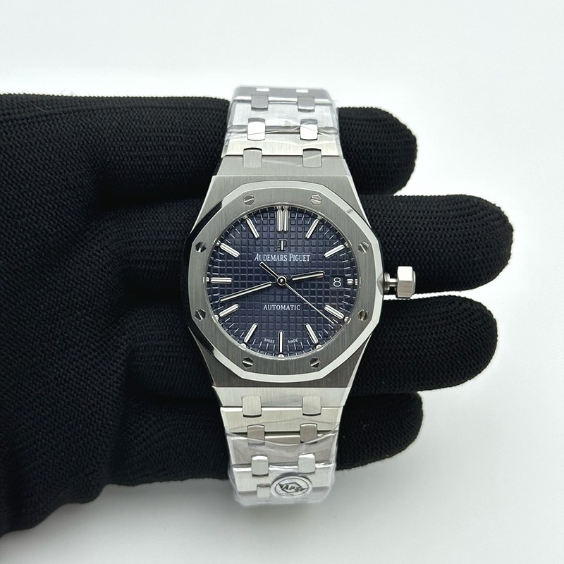 APS공장 오데마피게 로얄오크 15450 블루다이얼 브레이슬릿 Royal Oak 37mm 15450 SS APSF 1:1 Best Edition Blue Textured Dial on SS Bracelet SA3120 Super