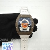 YS공장 리차드밀 RM 52 투르비용 세라믹 퍼렐 윌리엄스 화이트러버스트랩 RM52 Astronaut Tourbillon Brown Ceramic YSF Best Edition on White Rubber Strap