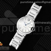 AF공장 까르띠에 발롱블루 36mm 화이트다이얼 다이아몬드인덱스 10P 브레이슬릿 Ballon Bleu 36mm AF 1:1 Best Edition White Diamonds Dial on SS Bracelet NH05B