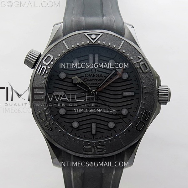 VS공장 오메가 씨마스터 300M 블랙세라믹 블랙다이얼 블랙러버스트랩 Seamaster 300m 43.5mm Black Ceramic VSF 1:1 Best Edition Black Dial on Black Rubber Strap A8806