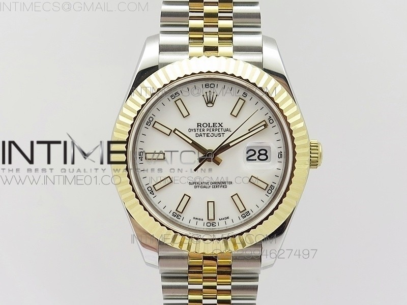 BP공장 롤렉스 데이저스트2 옐로우골드콤비 화이트다이얼 바인덱스 Rolex DateJust2 SS&YG White Dial Bar Index 신형브레스렛