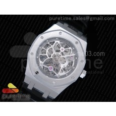 오데마피게 스켈레톤 투어빌론 스틸 블랙가죽스트랩 Royal Oak Fake Tourbillon SS Skeleton Dial on Black Leather Strap A23J