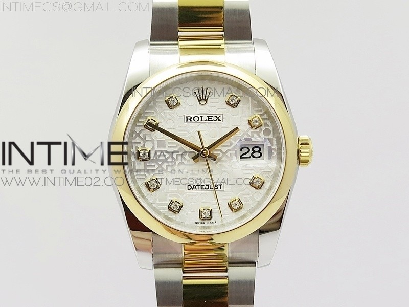 DJ공장 롤렉스 데이저스트36 옐로우골드 포금 콤비 실버컴퓨터다이얼 텐포인트리얼다이아몬드인덱스 돔베젤 오이스터브레이슬릿