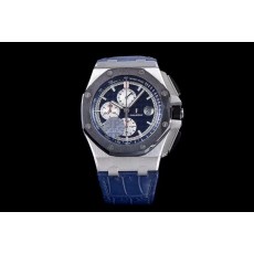 JF공장 V2 오데마피게 로얄오크오프쇼어 크로노그래프44 스틸 세라믹베젤 네이비앤화이트 투톤다이얼 네이비가죽스트랩 V2