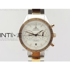 OM공장 오메가 스피드마스터57 코엑시얼 화이트다이얼 로즈골드콤비 브레이슬릿 SPEEDMASTER '57 CO-AXIAL RG/SS WHITE DIAL WHITE MARKERS ON RG/SS BRACELET A9300 (FREE LEATHER STRAP)