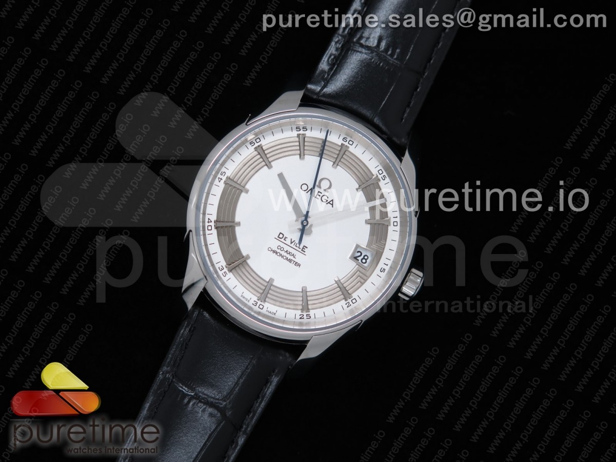AC공장 오메가 드빌 아워비전 41MM 스틸 화이트다이얼 가죽스트랩 De Ville Hour Vision 41mm SS White Dial on Black Leather Strap A23J