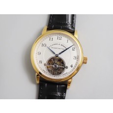 ALF공장 아랑에운트죄네 뚜르비용 옐로우골드금통 화이트다이얼 가죽스트랩