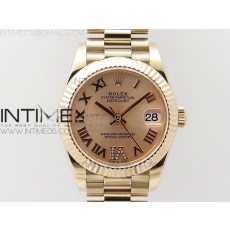 BP공장 롤렉스 데이저스트 31 로즈골드 금통 로즈골드다이얼 브레이슬릿 2813 Datejust 31mm 278275 RG RG Roman Markers Dial @6 Dia on RG President Bracelet