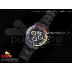TW공장 레인보우 PVD 블랙다이얼 Rolex Daytona Rainbow Black 'MAD' PVD TWF Best Edition on PVD Bracelet A7750