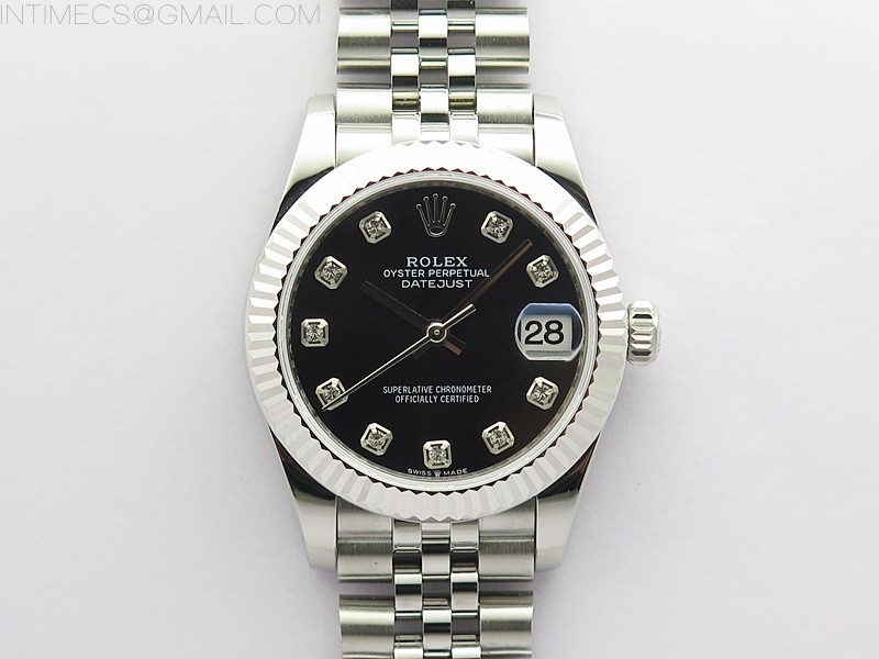 BP공장 롤렉스 데이저스트 31 블랙다이얼 2813무브 21600진동 Datejust 31mm 278271 SS BP Best Edition Black Crystal Markers Dial on Jubilee Bracelet