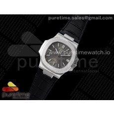 3K공장 파텍필립 노틸러스 그레이다이얼 가죽스트랩 Nautilus 5711 SS 3KF 1:1 Best Edition Gray Textured Dial on Black Leather Strap A324 Super Clone V2