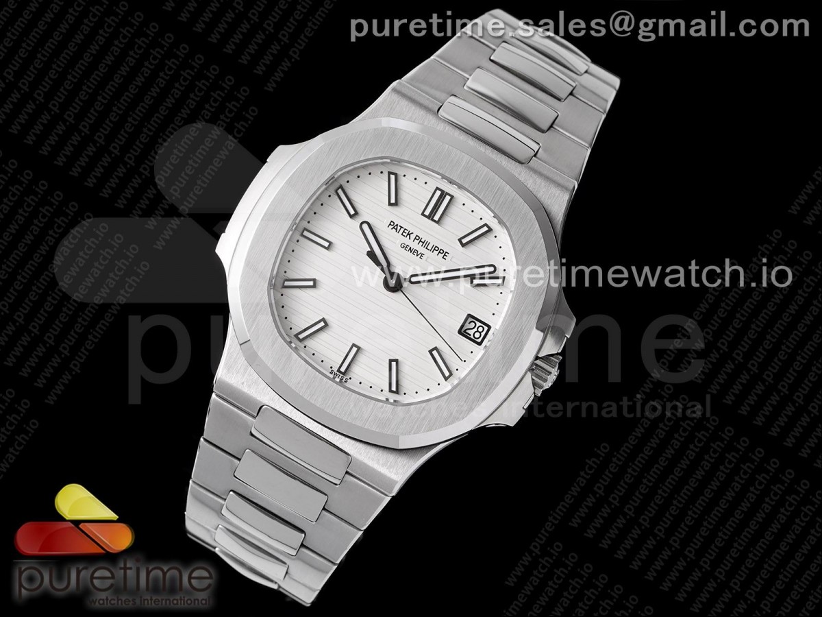 3K공장 파텍필립 노틸러스 화이트다이얼 Nautilus 5711/1A 3KF 1:1 Best Edition White Textured Dial on SS Bracelet A324 Super Clone V2