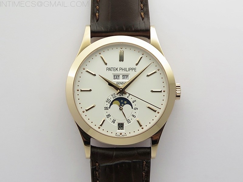 GR공장 애뉴얼 캘린더 로골 화이트다이얼 가죽스트랩 Annual Calendar Complications 5396 RG GRF Best Edition White dial on Brown leather strap A324