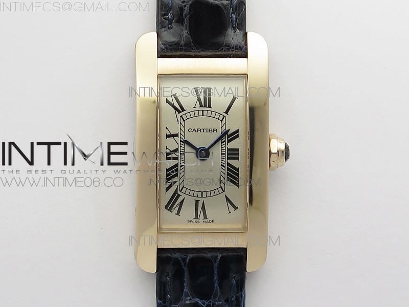 8848공장 까르띠에 탱크 아메리칸워치 19 로즈골드금통 실버다이얼 블랙악어스트랩