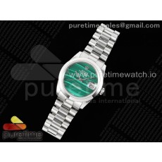 DD공장 롤렉스 데이데이트 36 스틸 그린스톤다이얼 브레이슬릿 Day Date 36 SS DDF Best Edition Polished Bezel Green Stone Dial on SS Bracelet A2836