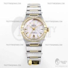 TWS공장 오메가 컨스텔레이션 29 옐로우골드콤비 다이아몬드베젤 화이트다이얼 다이아몬드인덱스 브레이슬릿 Constellation 29mm Dia YG/SS Wht/Stk TWSF A8700