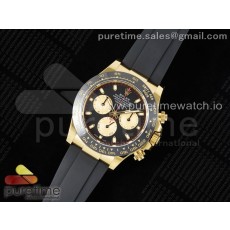 BT공장 롤렉스 세라믹 데이토나 폴뉴먼 옐로우골드금통 블랙옐로우다이얼 러버스트랩 Daytona 116518 BTF 1:1 Best Edition Paul Newman Black/YG Dial on Oysterflex Rubber Strap SA4130 V2