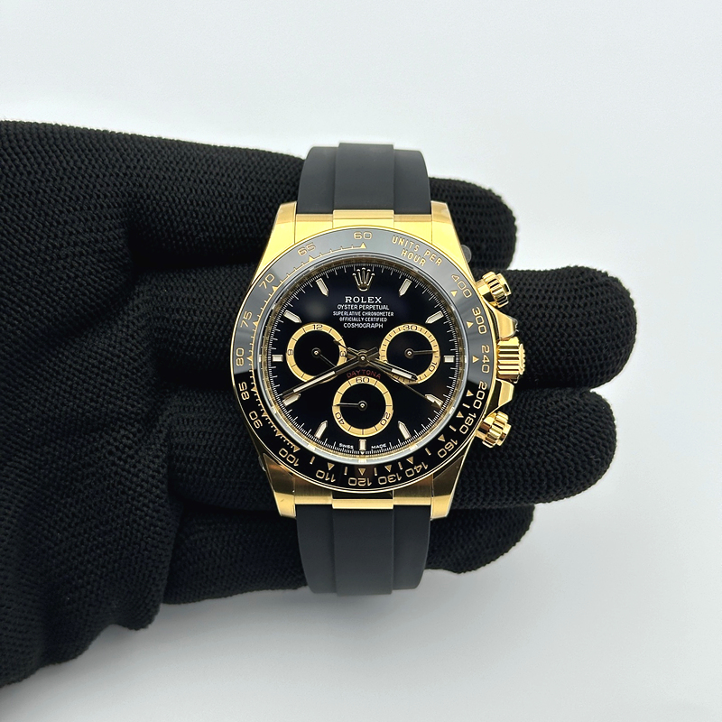 CLEAN공장 롤렉스 세라믹 데이토나 옐로우골드금통 블랙다이얼 러버스트랩 클린공장 Daytona 116518 Clean 1:1 Best Edition Black Dial on Oysterflex Rubber Strap SA4130 V2