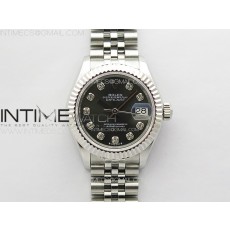 APS공장 롤렉스 레이디 데이저스트 28 스틸 그레이다이아몬드다이얼 플루티드베젤 쥬빌레브레이슬릿 Datejust 28mm 279179 SS APSF Best Edition Gray Dial Crystals Markers on SS Jubilee Bracelet NH05