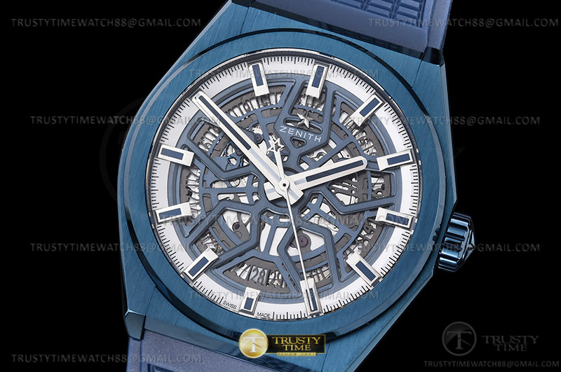 LF공장 제니스 데피 클래식 스켈레톤 PVD블루 블루화이트다이얼 블루러버스트랩 ZEN048E - Defy Classic Skeleton Blue PVD/RU Ske LF V2 A2892