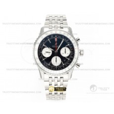 BLS공장 브라이틀링 내비타이머 블랙다이얼 브레이슬릿 Navitimer Chronograph SS/SS Blk/Wht BLS V2 A7750 Mod