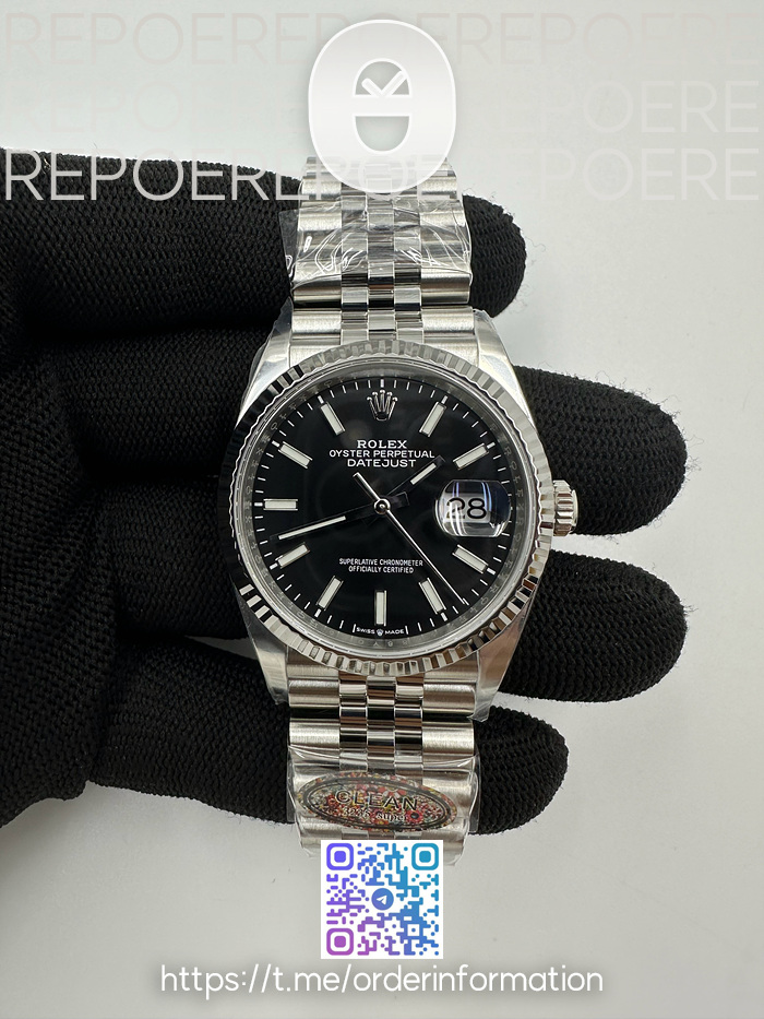 Clean공장 롤렉스 데이저스트 36 스틸 블랙다이얼 플루티드베젤 쥬빌레브레이슬릿 DateJust 36 126234 Clean 1:1 Best Edition 904L Steel Black Stick Dial on Jubilee Bracelet VR3235 클린공장