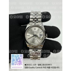 Clean공장 롤렉스 데이저스트 36 스틸 실버다이얼 플루티드베젤 쥬빌레브레이슬릿 DateJust 36 126234 Clean 1:1 Best Edition 904L Steel Silver Stick Dial on Jubilee Bracelet VR3235 클린공장