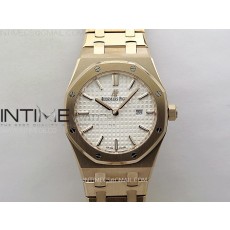 ZF공장 오데마피게 레이디 로얄오크 로즈골드금통 화이트다이얼 브레이슬릿  Lady Royal Oak 33mm 67651 RG ZF 1:1 Best Edition Black Textured Dial on RG Bracelet RONDA Quartz