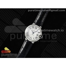 AF공장 까르띠에 발롱블루 36mm 화이트다이얼 블랙스트랩 Ballon Bleu 36mm AF 1:1 Best Edition White Dial on Black Leather Strap NH05B