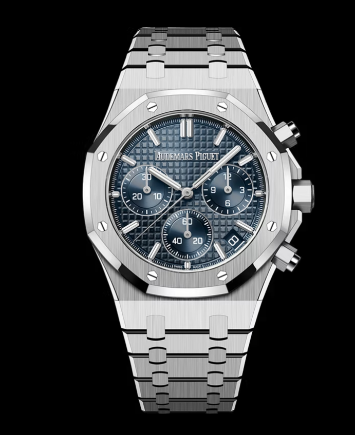 APS공장 오데마피게 로얄오크 크로노그래프 스틸 블루다이얼 브레이슬릿 26240 V2 Royal Oak Chrono 26240 SS APSF 1:1 Best Edition Blue Dial on SS Bracelet SA4401 Super Clone
