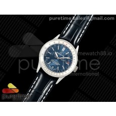 TF공장 브라이틀링 내비타이머 38 블루다이얼 블루가죽스트랩 Navitimer 38 Date SS TF 1:1 Best Edition Blue Dial on Blue Leather Strap A2824