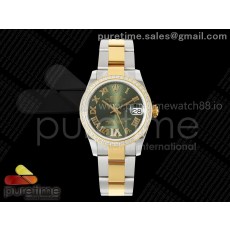 AR공장 롤렉스 레이디 데이저스트 31 옐로우골드콤비 그린다이얼 로만인덱스 다이아몬드베젤 오이스터브레이슬릿 DateJust 31 SS/YG ARF 1:1 Best Edition Green Roman Dial Diamonds Bezel on Oyster Bracelet ETA2688