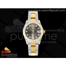 AR공장 롤렉스 레이디 데이저스트 31 옐로우골드콤비 그레이다이얼 텐포인트 다이아몬드베젤 오이스터브레이슬릿 10P DateJust 31 SS/YG ARF 1:1 Best Edition Gray Diamonds Dial Diamonds Bezel on Oyster Bracelet ETA2688