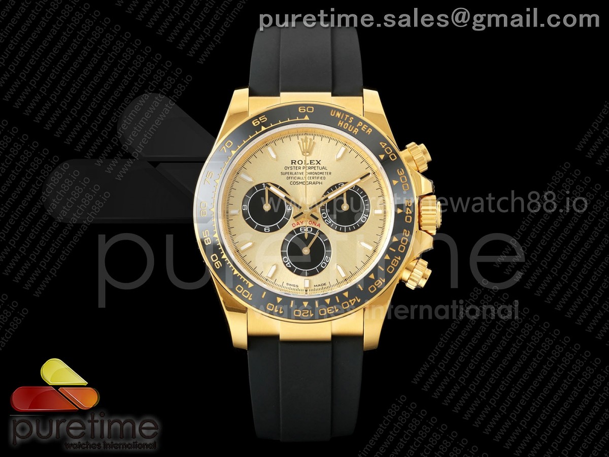 VS공장 롤렉스 데이토나 옐로우골드금통 샴페인다이얼 러버스트랩 텅스텐 Daytona 126518 VSF 1:1 Best Edition YG/Black Dial on Oysterflex Strap VS4131 V2 (Weighted)