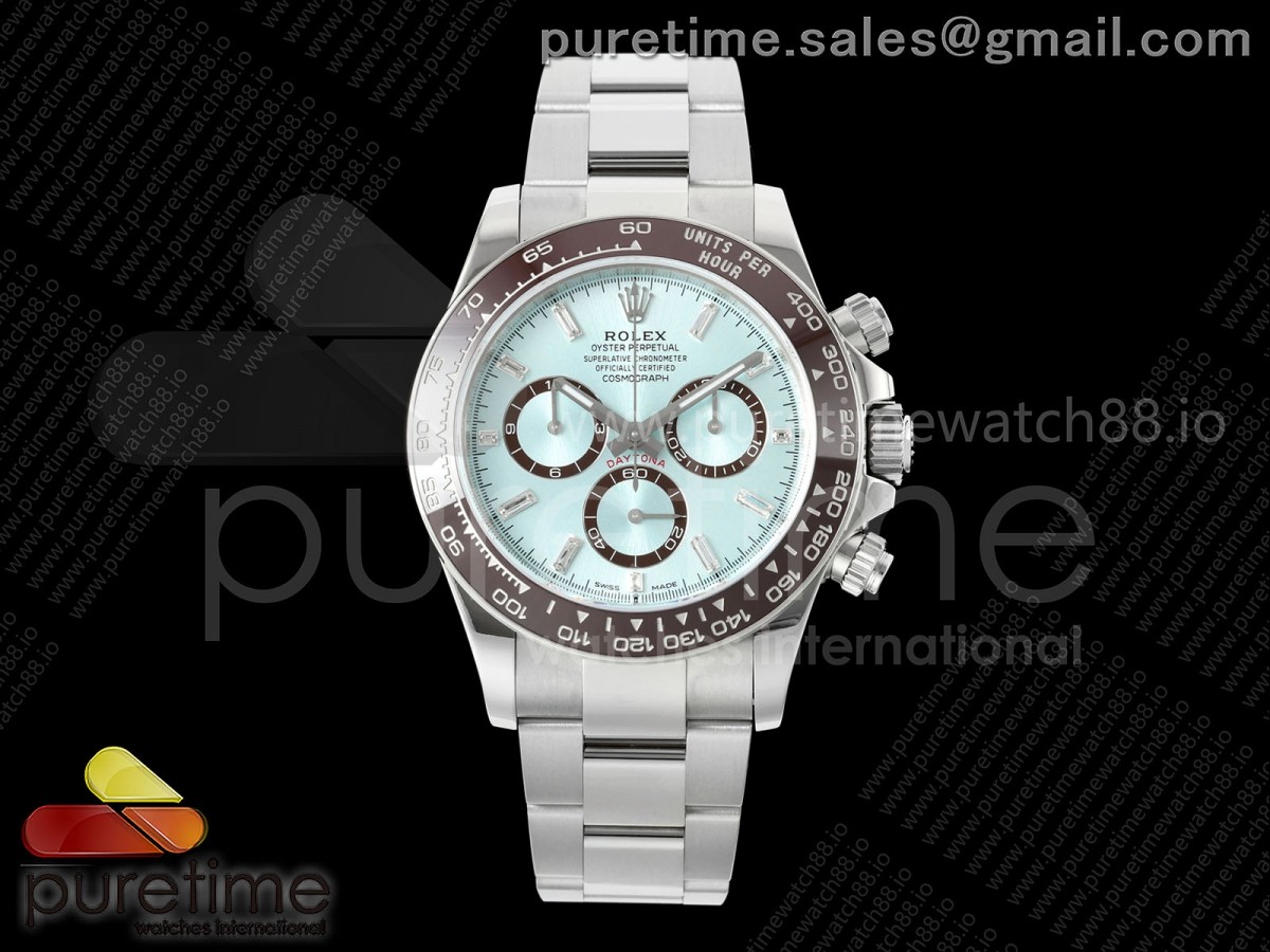 VS공장 롤렉스 데이토나 바게트인덱스 아이스다이얼 브레이슬릿 텅스텐 Daytona 126506 VSF 1:1 Best Edition 904L Steel Ice Blue Crystal Dial on SS Braclet VS4131 V2 (Weighted)