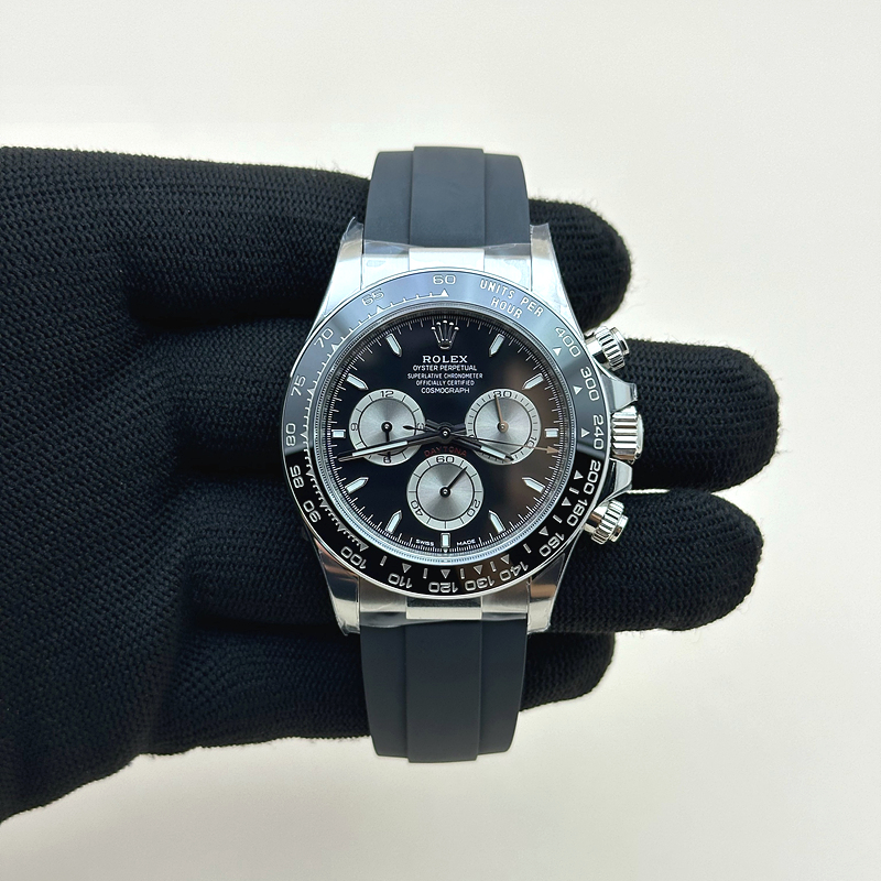 CLEAN공장 롤렉스 데이토나 스틸 블랙다이얼 러버스트랩 4131