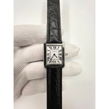 국내배송!! AF공장 까르띠에 탱크솔로 24MM 스틸 화이트다이얼 블랙크로커다일스트랩 (고유번호 AF10)