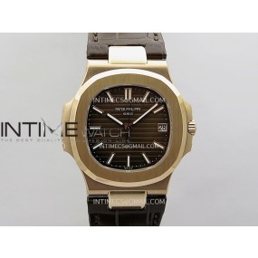 DD공장 파텍필립 노틸러스 5711 로즈골드금통 브라운다이얼 가죽스트랩 텅스텐 Nautilus 5711 Gain Weight DDF 1:1 Best Edition Brown Textured Dial On Black Leather Strap Super Clone DD324