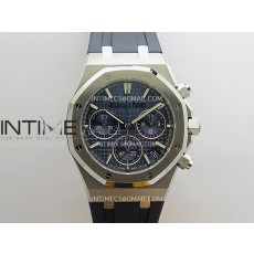 [26.01 UP] DD공장 오데마피게 로얄오크 크로노그래프 26240 스틸 블루다이얼 러버스트랩 Royal Oak Chrono 26240 SS V2 DDF 1:1 Best Edition Blue Dial On Black Rubber Strap Super Clone DD4401