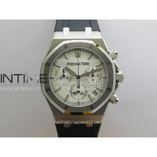 [26.01 UP] DD공장 오데마피게 로얄오크 크로노그래프 26240 스틸 화이트다이얼 러버스트랩 Royal Oak Chrono 26240 SS V2 DDF 1:1 Best Edition Silver Dial On Black Rubber Strap Super Clone DD4401